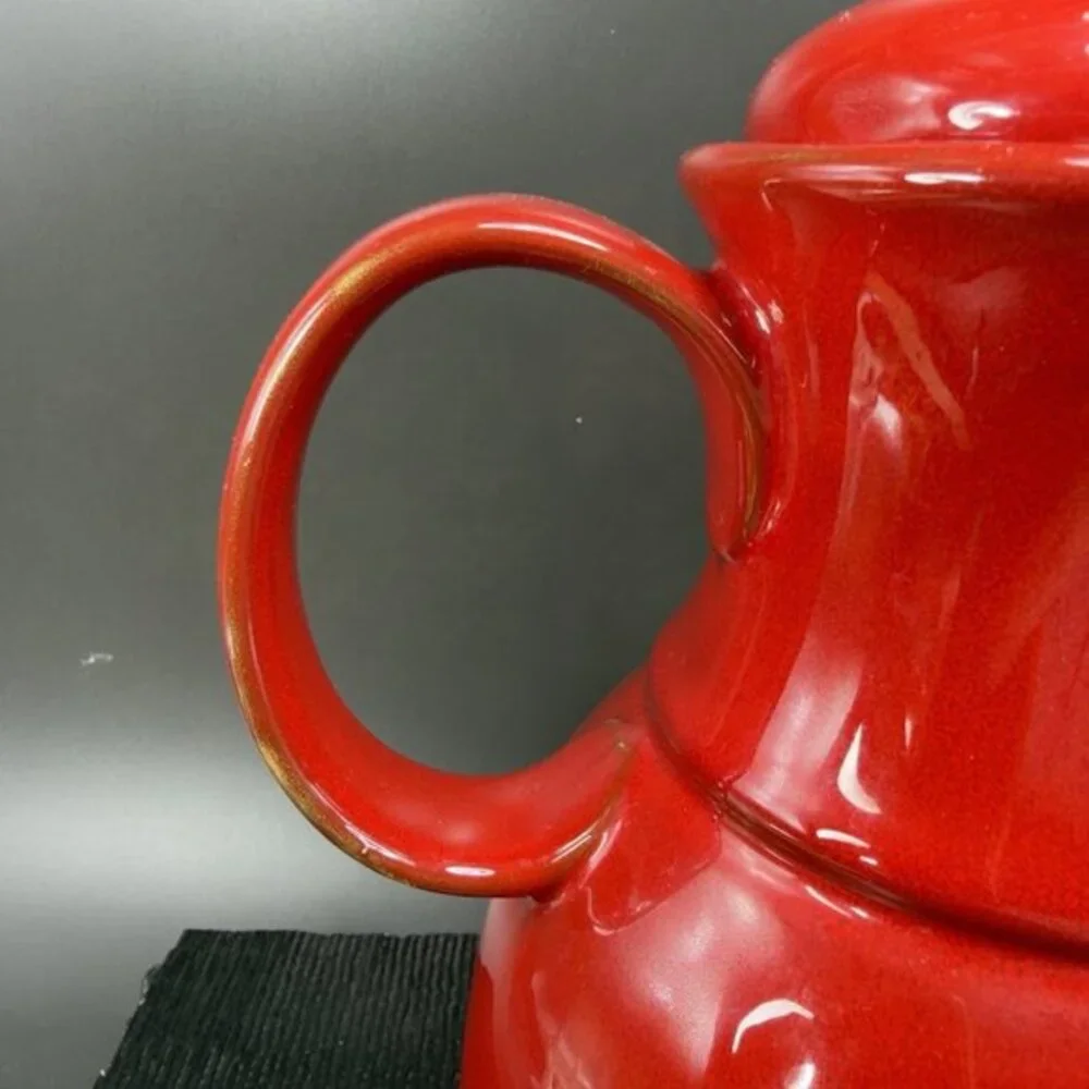 Winterling Keramik Kanne Pottery Red Glaze Teapot Coffee Pot With Lid Marked VTG